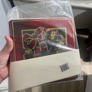 Festive Red Holiday Cards with Wreath Design